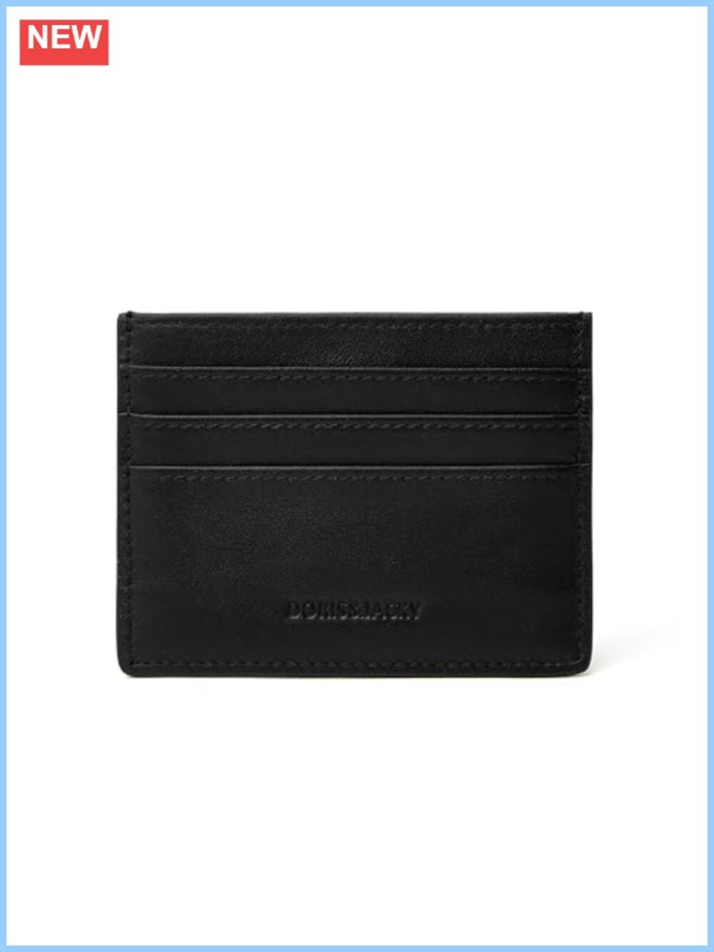 Slim Lambskin Leather Card Holder Unisex 6 Slot Thin Wallet